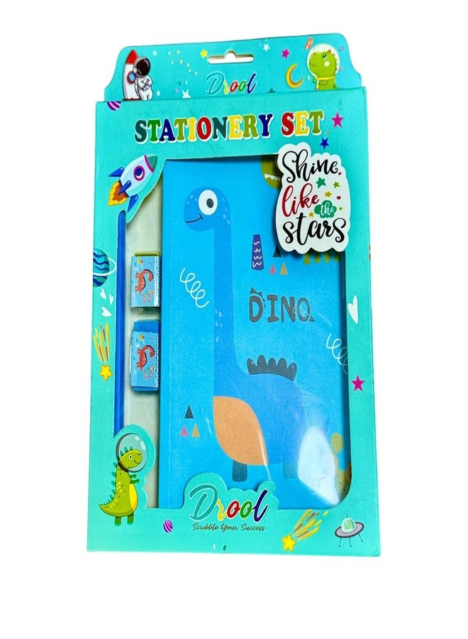 DEEDECORWAVE Dino Stationery Set for Boys & Girls - Includes Dino Badge, Dino Book, and Pen | Ideal Birthday Return Gift for Kids, Young Dino Lovers(Dino Book) - Image 3